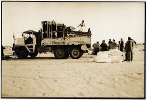 The truck just after the hi-jack attempt. (c) Nadia Nid El Mourid 2001