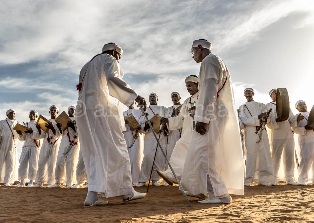 Group of Ahidous sword dancers and singers, Taragalte Festival 2017