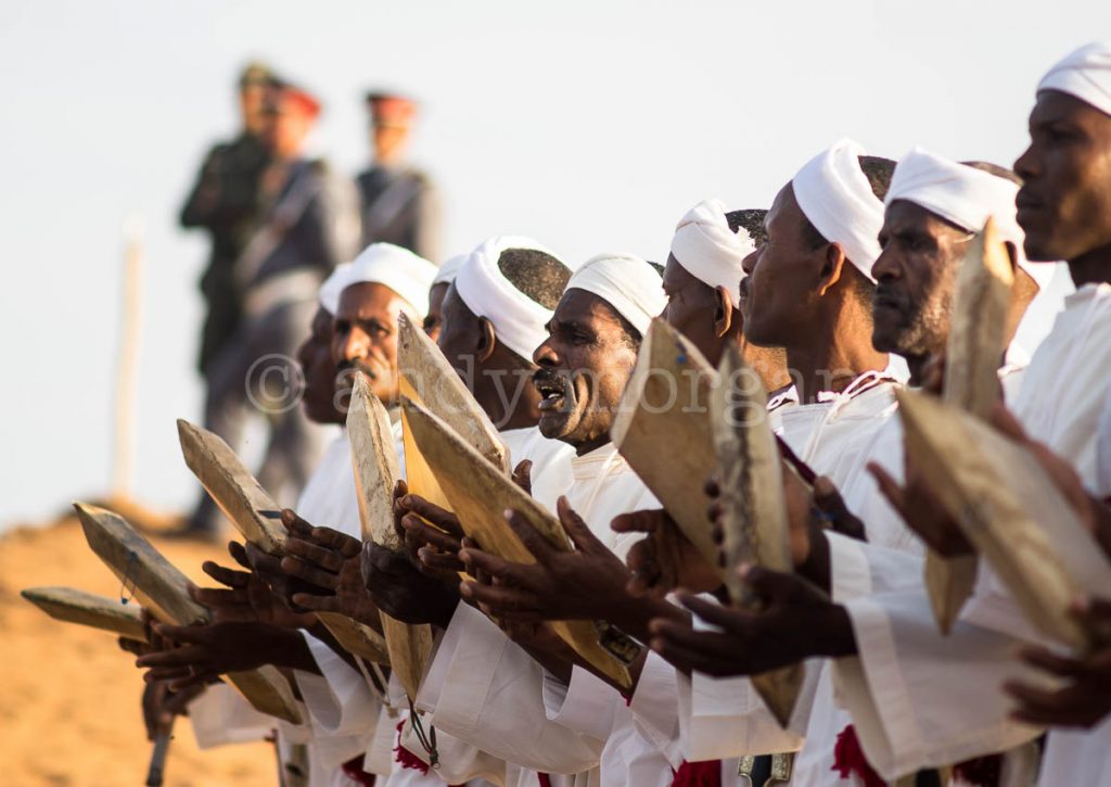 A traditional troupe of Ahidous singers at the Taragalte Festival 2017