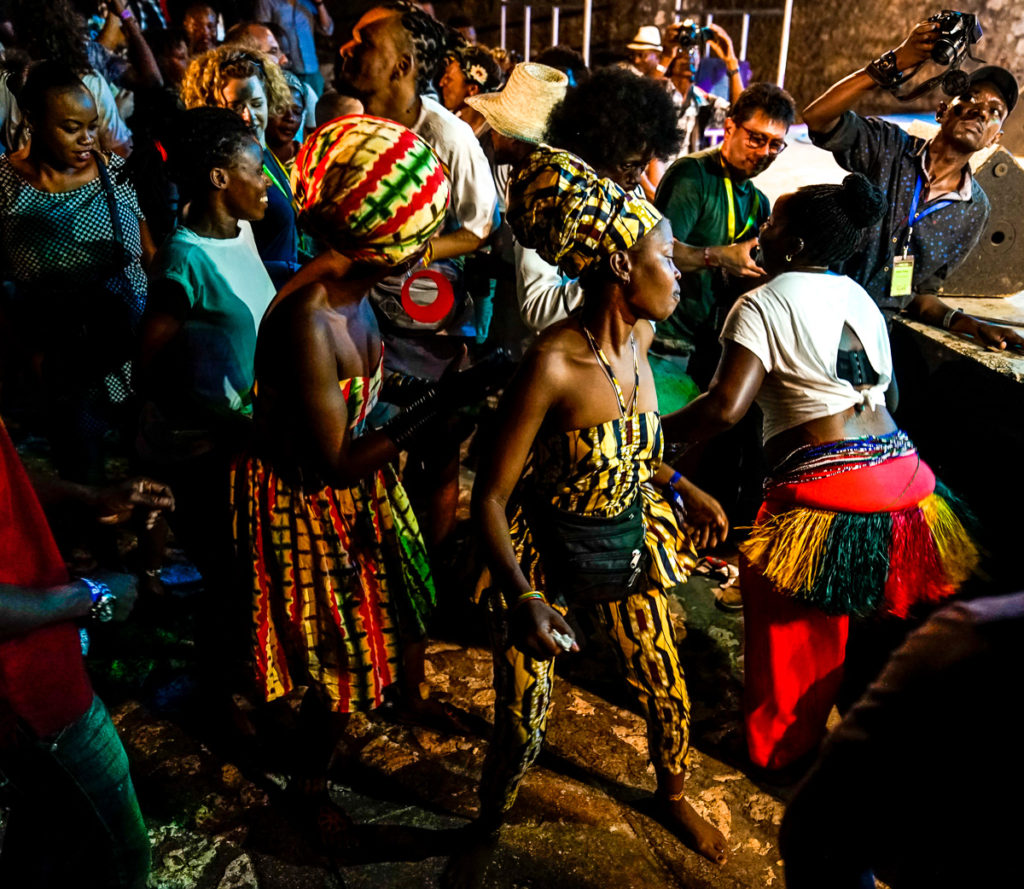 The mosh pit at the amphitheatre stage, Sauti za Busara 2019, Zanzibar. Photo: Andy Morgan