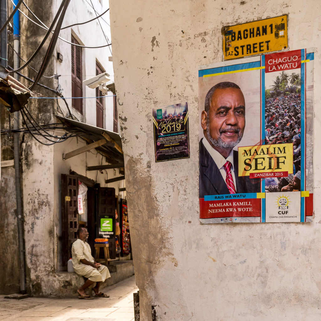 Political posters advertising ruling CUF party, Stone Town, Zanzibar. Photo: Andy Morgan